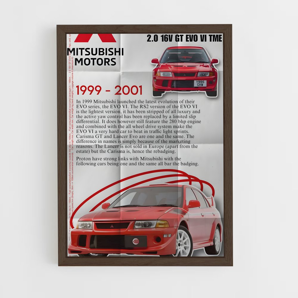 Poster époustouflant Lancer Evolution VI TME – affiche Mitsubishi (vue 5)